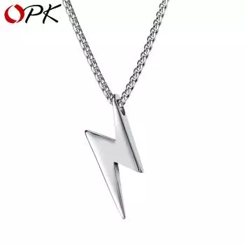 OPK Креативное модное мужское ожерелье из титановой стали с молнией серебряный