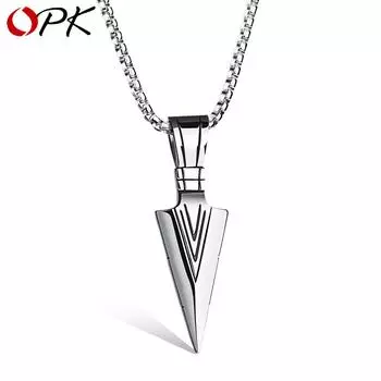 OPK Креативный кулон, модное мужское ожерелье 3*55cm серебряный