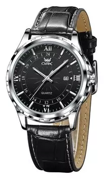 OPK Men s Quartz Simple Stylish Watch Men s Classic Watch Men s Date Waterproof Luminous Black