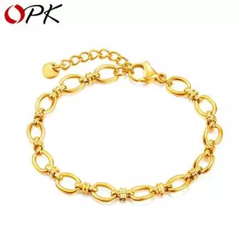 OPK Модный простой женский браслет из титановой стали серебряный
