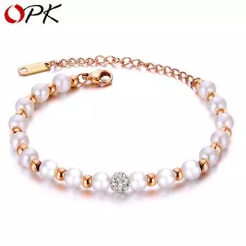 OPK Модный жемчужный браслет Женский браслет серебряный
