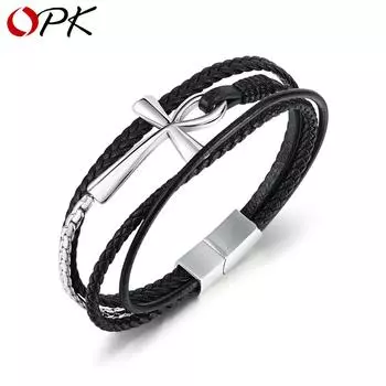 OPK Мужской Ретро Браслет Крест Браслет Из Нержавеющей Стали