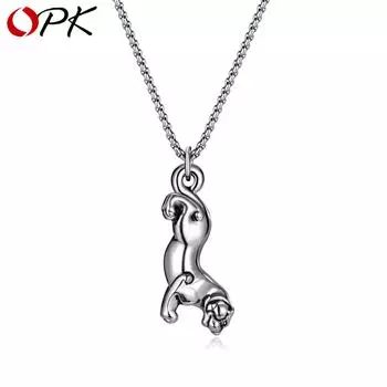 OPK Ретро-модное леопардовое ожерелье 3*55CM серебряный