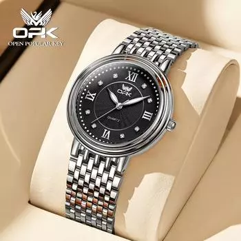 OPK Top Original Men s Quartz Watch Fashion Business Retro Design Diamond Dial Stainless Steel Waterproof Luminous Men s Watch золотой