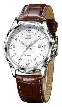 OPK Watch Мужские кварцевые часы Простые стильные часы Мужские модные классические часы Мужские водонепроницаемые светящиеся школьные часы компании белого цвета