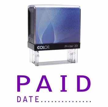 ОПЛАЧИВАЕМАЯ ДАТА Самоклеящаяся резиновая печать на заказ Colop Office Stationary P20 Mini Impression Area: 14 mm x 38 mm красный