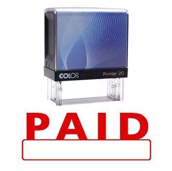 ОПЛАЧИВАЕМАЯ Самостоятельная резиновая печать красными чернилами для офиса Штамп Colop Stamper 14 mm x 38 mm OR 9 / 16 X 11 / 2 Inches красный