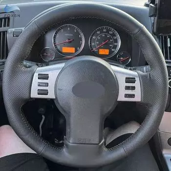 Оплетка на руле для Infiniti FX35 FX45 2003 2004 2005 2006 2007 2008 Автомобильный руль Перфорированный кожаный чехол Черный