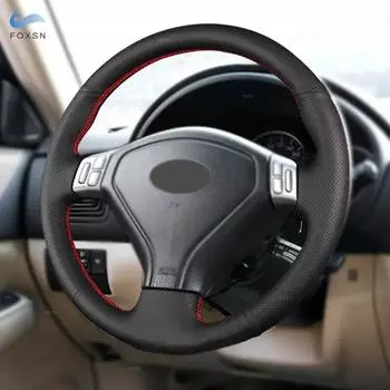 Оплетка на руле для Subaru Forester Outback Legacy 2005 2006 2007, автомобильный руль, прошитая вручную кожаная отделка чёрный