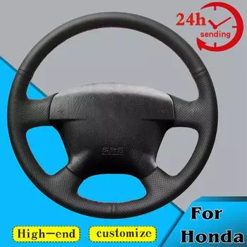 Оплетка рулевого колеса автомобиля на заказ, 100% подходит для Honda Civic 2000-2005 Civic Hybrid 2003 Stream 2001, авто интерьер