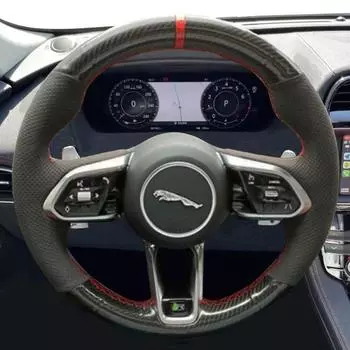 Оплетка рулевого колеса автомобиля на заказ, 100% подходит для Jaguar XF XJL XE F-PACE F-TYPE, аксессуары для салона автомобиля, рулевое управление A