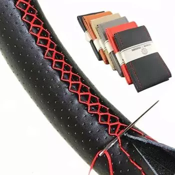 Оплетка рулевого колеса автомобиля своими руками из волокнистой кожи с игольчатой оплеткой на рулевом колесе SkidProof Car Styling Аксессуары для интерьера