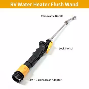 Ополаскиватель бака водонагревателя автофургона, сменный комплект промывочной трубки водонагревателя автодома, анодного стержня и разъема для 0 серебряный