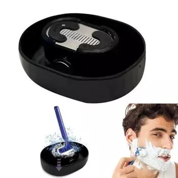 Ополаскиватель для бритвы, не требующий электричества, универсальная мужская бритва, устройство для удаления волос на бороде, устройство для чистки лезвий триммера, подарок для папы, друзей и семьи чёрный