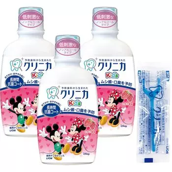 Ополаскиватель для полости рта Clinica со вкусом клубники 250 мл, 3 упаковки нити [квази-лекарство] Детский +