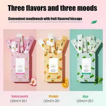 Ополаскиватель для полости рта для бережного ухода за зубами, от пятен и запахов, для ежедневного ухода, ополаскиватель для полости рта 20*10 мл One Size
