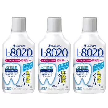 Ополаскиватель для полости рта Kiyo Pyrethrum Kuchuppe Soft Mint x 3 Комбинация молочнокислых бактерий и ксилита Ополаскиватель для полости рта L-8020 (500 мл набор/тип бутылки) & (безалкогольный