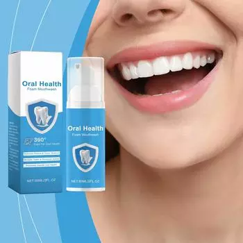 Ополаскиватель для полости рта «Осветляющий зубы» удаляет желтые пятна, зубной налет, кариес, защищает эмаль и способствует здоровью благодаря мягким ингредиентам60 мл One Size