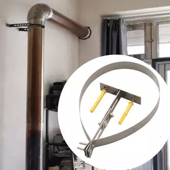 Опора дымохода с регулировкой длины и фиксацией серебряный