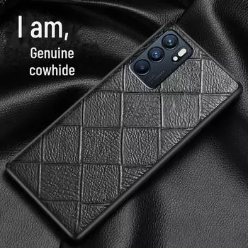 OPPO Reno6/Reno6 Pro+ Cowhide Diamond Pattern Leather Protective Case Reno7
