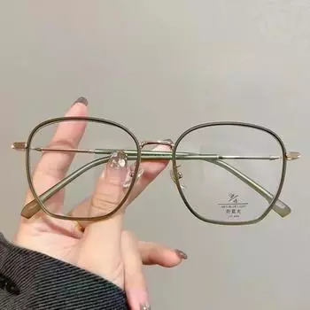 Оправа для очков для близорукости без макияжа, сверхлегкая большая оправа, полигональная оправа для очков с защитой от синего света