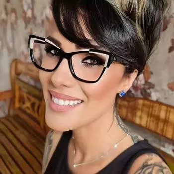 Оправа для очков «кошачий глаз» с прозрачными линзами, модная цветная оправа для очков по рецепту для женщин, защищающая от синего света жёлтый