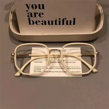 Оправа для очков, женская кремовая оправа в милом стиле, простая оправа с защитой от синего света, может быть оснащена очками для близорукости