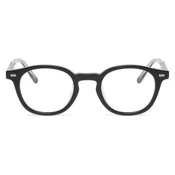 Оправа для очков Женская мода круглая оправа Простые очки Анти-синий свет Близорукость Рецепт Интернет-знаменитости Тот же стиль Пластина Металлическая оправа для очков