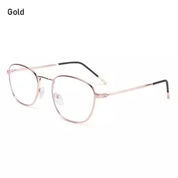 Оправа для защиты глаз Металлические очки Очки с защитой от синего света Очки для компьютера Ультралегкая оправа Gold