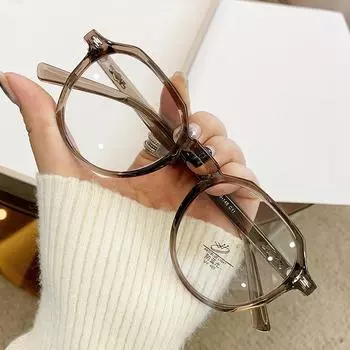 Оправа очков Anti-Blue Light Cold Brown, литературные и артистические мужчины и женщины с большими и тонкими лицами, простое лицо можно сочетать с близорукостью