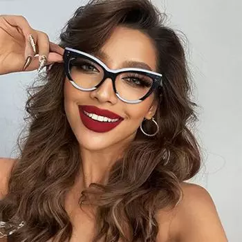 Оправа очков «кошачий глаз» Модные линзы с защитой от синего света Женские ультралегкие большие оправы INS Trend Eyewear Модные украшения