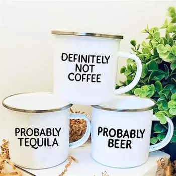Определенно не Кофейный принт Забавные кружки Туристическая кружка Кавайная дорожная кружка Cupshe Drinkware Чашки для кофе и чая Персонализированные подарки 360ml