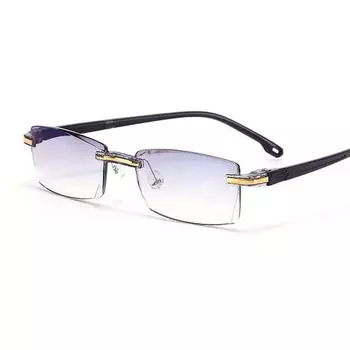 Optical Rimless Anti-Blue Light Glasses Women Reading Glasses Presbyopic Eyeglasses Reading Glasses grey-+400