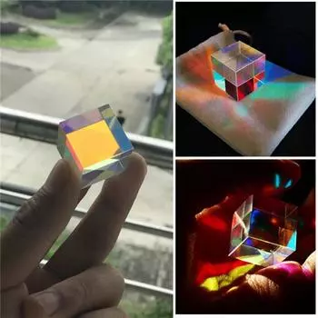 Оптическое стекло X-cube Дихроичный куб Дизайн Куб Призма RGB Комбинатор Разделитель Образовательный подарок Класс Физика Обучающая игрушка 1pcs