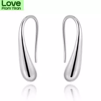 Оптовая цена 925 стерлингового серебра простые модные серьги с каплями воды для женщин ювелирные изделия серебряные серьги высшего качества