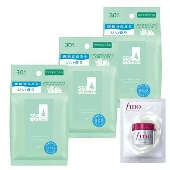 [Оптовая покупка] SEABREEZE Face & Body Sheet N Clear Botanical 30 листов x 3 + Бонус большого размера для всего тела, лица, пота, грязи, комфорта, кожного сала, блеска и ментола