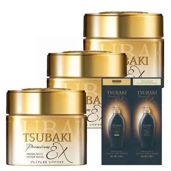 [Оптовая покупка] TSUBAKI Premium Repair Mask Hair Pack 180 г x 3 + Бонус для поврежденных волос Салонный ополаскиватель Ионное восстановление Поврежденные волосы Блеск Сухость Увлажнение Вьющиеся волосы