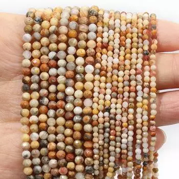 Оптовая продажа 2 мм 3 мм 4 мм крошечные бусины натуральный сумасшедший агат камень бусины своими руками свободные разделительные бусины для изготовления ювелирных изделий поставщик пляжных украшений 2mm