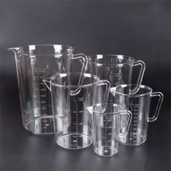 Оптовая продажа 500 мл мерный стакан прозрачный пластиковый весы стаканы лабораторные химические лабораторные контейнеры кувшины кухонный инструмент для выпечки