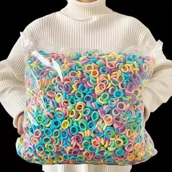 Оптовая продажа 500 шт. милые мягкие эластичные резинки для волос для девочек, женские резинки для волос, резинки для волос, аксессуары для головных уборов 500PCS