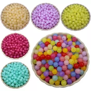 Оптовая продажа акриловых бусин с одним отверстием DIY фурнитура ювелирные изделия аксессуары браслет ожерелье желе цвет 80 шт 6 мм подвеска горячая распродажа бусины
