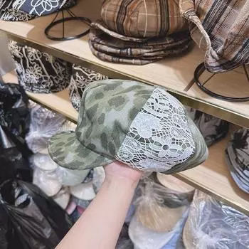 Оптовая продажа Корея 2024 новая нишевая большая версия кепки газетчика весна и осень корейская версия нишевая кепка с принтом тай-дай Head circumference 54-59CM серый