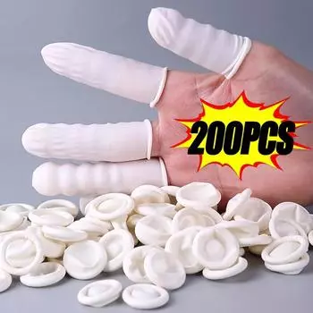 Оптовая продажа латексных одноразовых напальчников, нескользящие антистатические напальчники, защитные перчатки для кончиков пальцев, инструменты для ногтей, колпачки для больших пальцев Length- 6.5cm