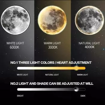 Оптовая продажа Луна настенный светильник проход коридор настенная светодиодная бра спальня гостиная ванная комната декор зеркало 3D волшебное кольцо потолочный светильник Warm White (2700-3500K)