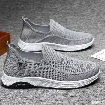 Оптовая продажа мужской обуви Весна Модные и удобные однопедальные спортивные кроссовки для отдыха Дышащие Летающие вязаные кроссовки для бега на открытом воздухе Мужские 39