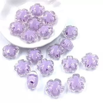Оптовая продажа прозрачный матовый цветок ювелирные изделия изготовление кулонов своими руками для ожерелья браслет сэндвич бусины 10 шт 17*11 мм бусины Transparent Flower фиолетовый