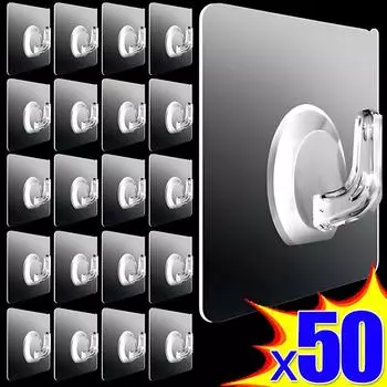 Оптовая продажа прозрачный самоклеящийся крючок для двери настенная вешалка крючок присоска тяжелая вешалка для кухни ванная комната органайзер держатель