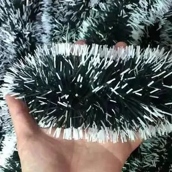 Оптовая продажа рождественских искусственных мишурных гирлянд, зеленых тростниковых лент, венок для рождественской елки, подвесные ленты, вечерние украшения для дома 1PC-(2M)