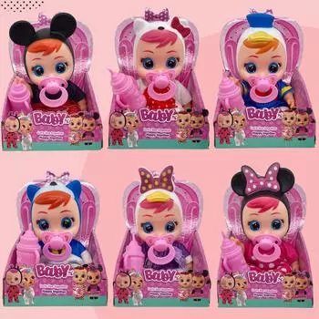 Оптовая продажа с фабрики 8 дюймов 10 дюймов виниловая плачущая кукла Cry Babys кукла пьющая воду слезы импортные торговые игрушки разноцветный/розовый