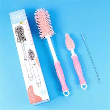 Оптовая продажа, силиконовая щетка для бутылочек с длинной ручкой, вращающаяся на 360 градусов без мертвого угла, чистая щетка для соски детской бутылочки, изолированная чашка для воды